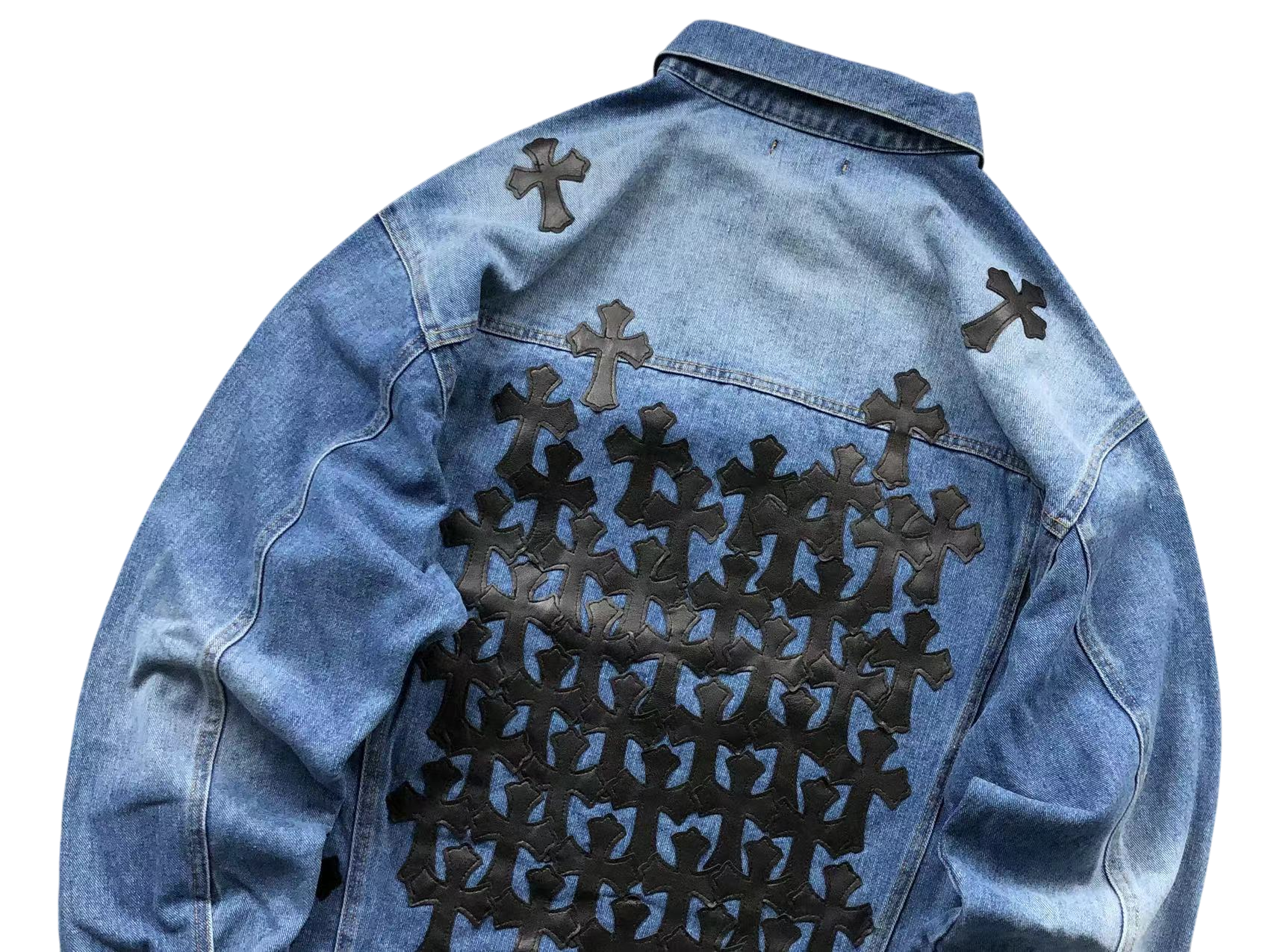 Denim Chrome Hearts Cross Grid