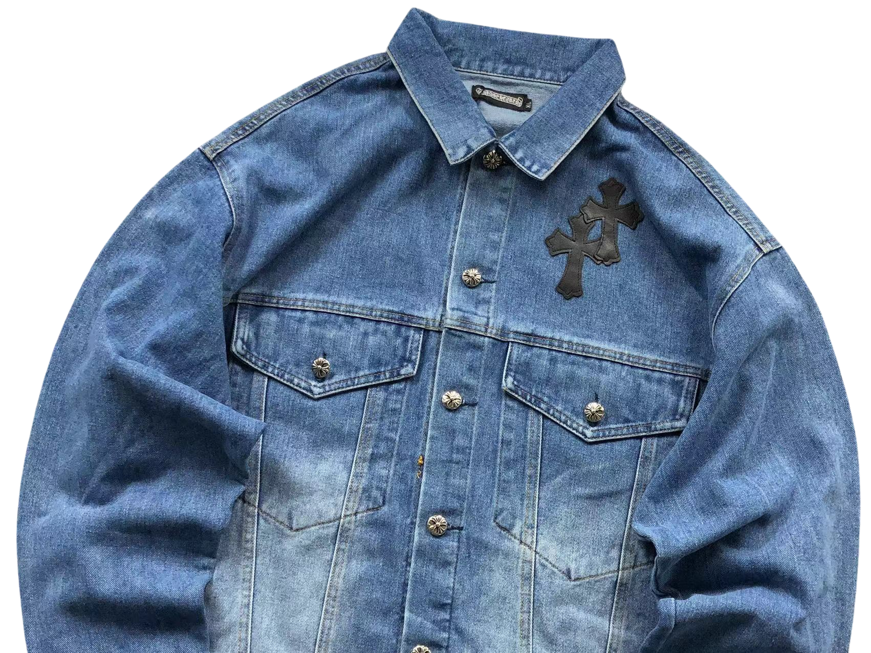 Denim Chrome Hearts Cross Grid